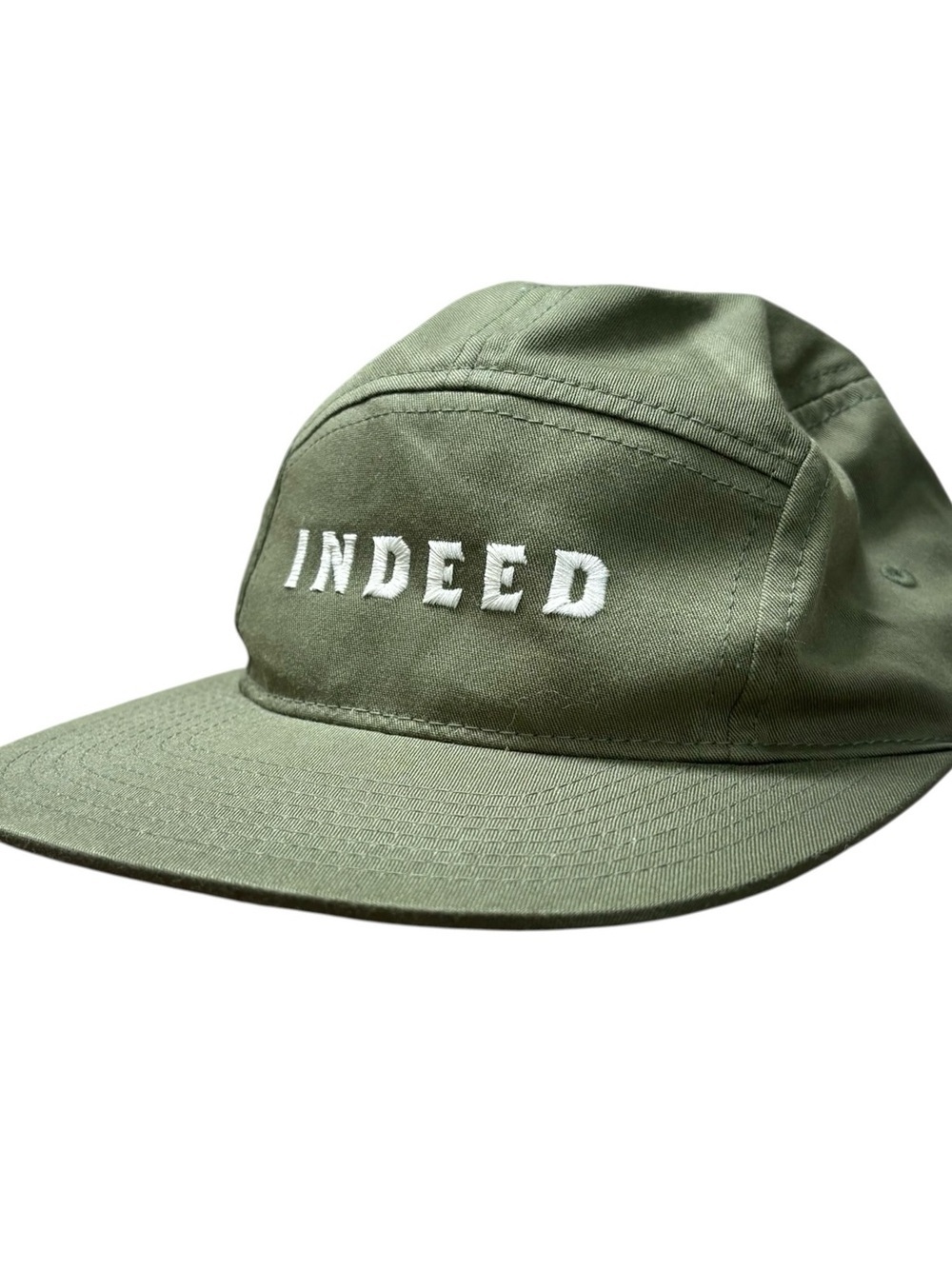 Olive Green Embroidered 5-Panel Hat